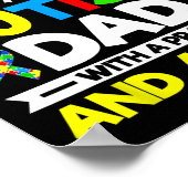 Onderschat nooit een autisme vader - autisme Aware Poster (Hoek)