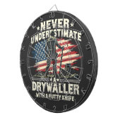 Onderschat nooit een drywaller met een stopmes dartbord (Voorkant Rechts)