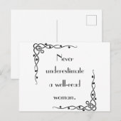 Onderschat nooit een goed gelezen Briefkaart van e (Voorkant / Achterkant)