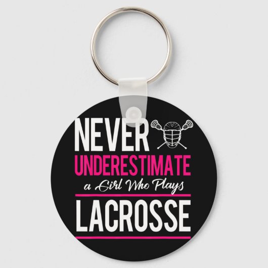 Onderschat nooit een gril die Lacrosse Lacr speelt Sleutelhanger (Voorkant)