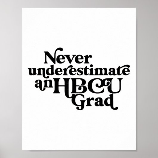 Onderschat nooit een Hbcu-afgestudeerde, historisc Poster (Voorkant)