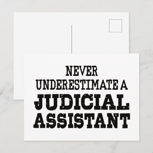 Onderschat nooit een Justitiële Assistent Briefkaart (Voorkant / Achterkant)