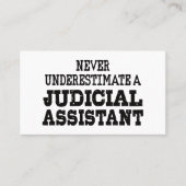 Onderschat nooit een Justitiële Assistent Visitekaartje (Voorkant)