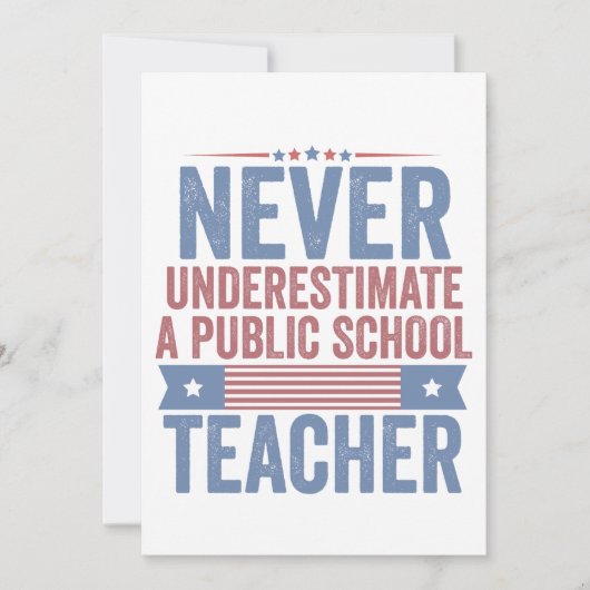 Onderschat nooit een leraar op een openbare school aankondiging (Voorkant)
