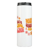 Onderschat nooit een leraar op een openbare school thermosbeker (Achterkant)