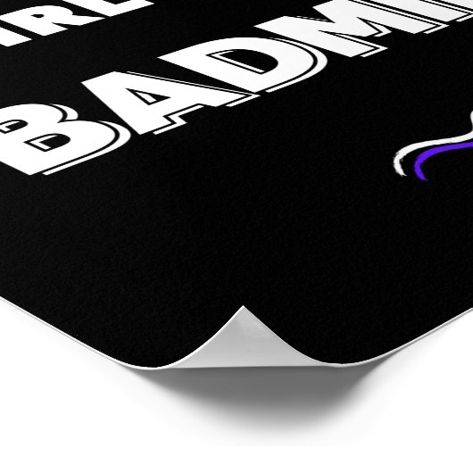 Onderschat nooit een meisje dat badminton speelt poster (Hoek)