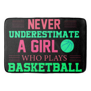 Onderschat nooit een meisje dat basketbal speelt badmat