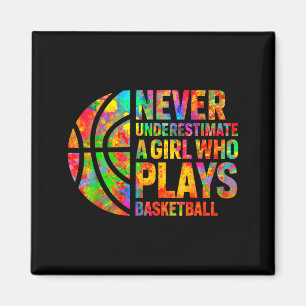 Onderschat Nooit Een Meisje Dat Basketbal Speelt W Magneet