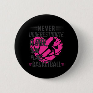 Onderschat nooit een meisje dat Bysketbyll 1 speel Ronde Button 5,7 Cm