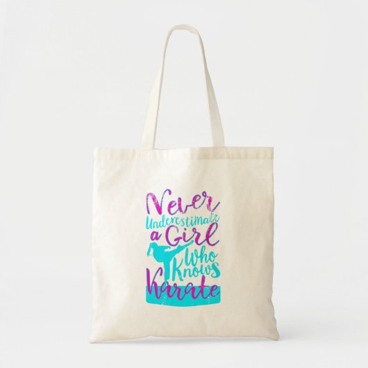 Onderschat nooit een meisje dat het Karate-ontwerp Tote Bag (Voorkant)