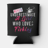 Onderschat nooit een meisje dat houdt van Fishe Vi Blikjeskoeler (Voorkant)