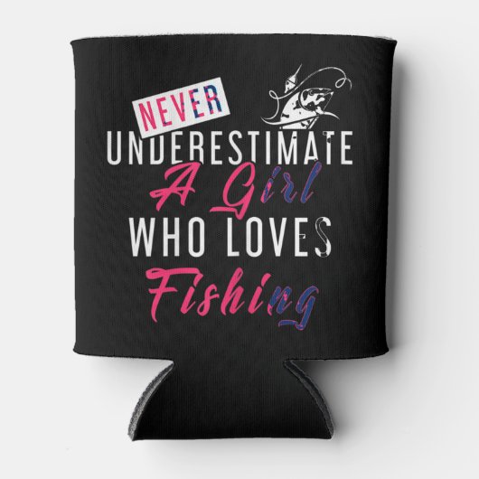 Onderschat nooit een meisje dat houdt van Fishe Vi Blikjeskoeler (Voorkant)
