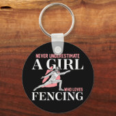 Onderschat nooit een meisje dat houdt van het afsc sleutelhanger (Voorkant)