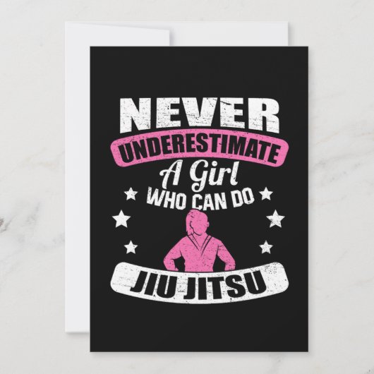 Onderschat nooit een meisje dat Jiu Jitsu kan doen Kaart (Voorkant)