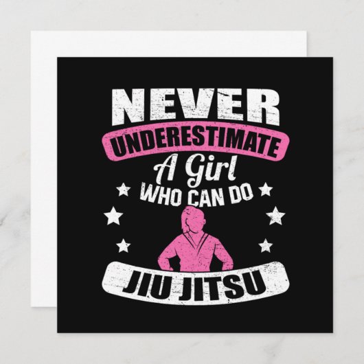 Onderschat nooit een meisje dat Jiu Jitsu kan doen Kaart (Voorkant / Achterkant)