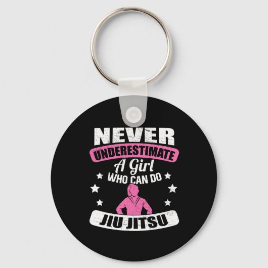 Onderschat nooit een meisje dat Jiu Jitsu kan doen Sleutelhanger (Voorkant)