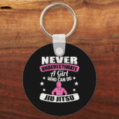 Onderschat nooit een meisje dat Jiu Jitsu kan doen Sleutelhanger (Voorkant)