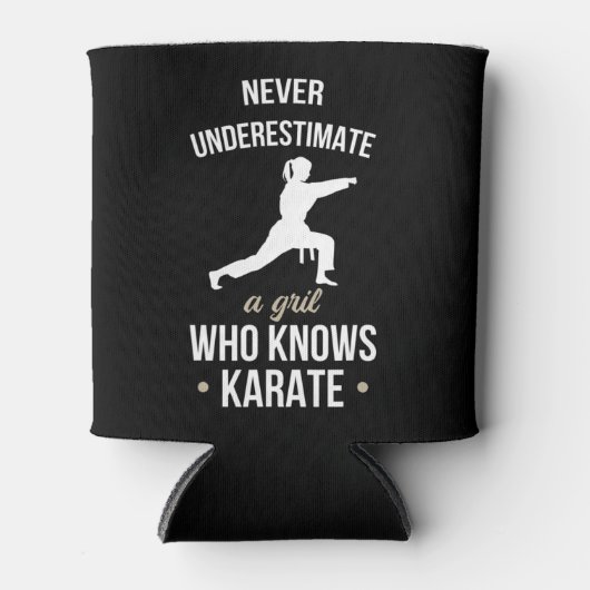 Onderschat nooit een meisje dat Karate Martia kent Blikjeskoeler (Voorkant)