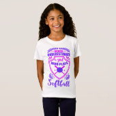 Onderschat nooit een meisje dat softball T-shirt s (Voorkant volledig)