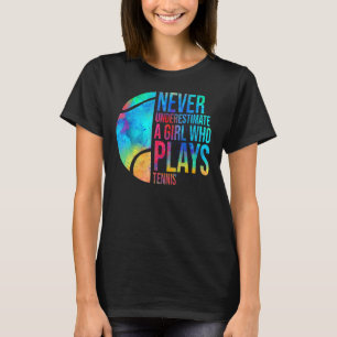 Onderschat nooit een meisje dat Tennis Girl P beta T-shirt