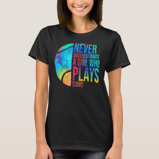 Onderschat nooit een meisje dat Tennis Girl P beta T-shirt