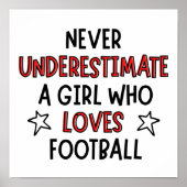 Onderschat nooit een meisje dat van football houdt poster (Voorkant)