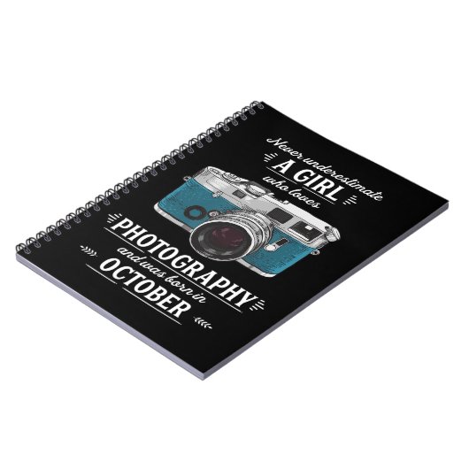 Onderschat nooit een meisje dat van fotografie o h notitieboek (Linkerzijde)