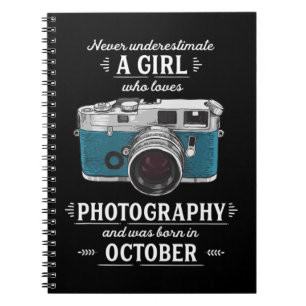 Onderschat nooit een meisje dat van fotografie o h notitieboek