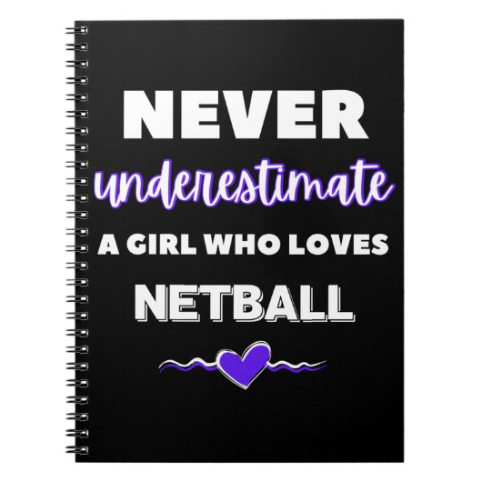 Onderschat nooit een meisje dat van netball houdt notitieboek (Voorkant)