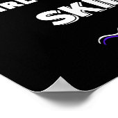 Onderschat nooit een meisje dat van skiën houdt poster (Hoek)