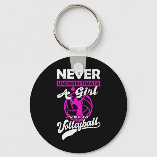 Onderschat nooit een meisje dat Volleyball Gi spee Sleutelhanger (Voorkant)
