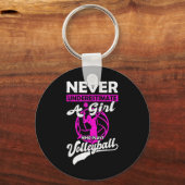 Onderschat nooit een meisje dat Volleyball Gi spee Sleutelhanger (Voorkant)