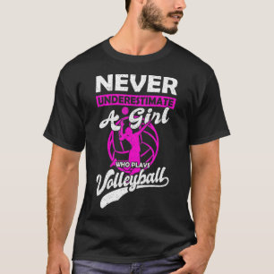 Onderschat nooit een meisje dat Volleyball Gi spee T-shirt