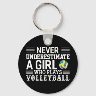 Onderschat nooit een meisje dat volleyball video s sleutelhanger