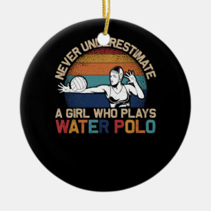 Onderschat nooit een meisje dat waterpolo atletiek keramisch ornament