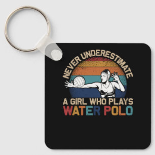 Onderschat nooit een meisje dat waterpolo atletiek sleutelhanger
