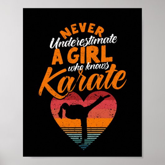 Onderschat nooit een meisje karate poster (Voorkant)