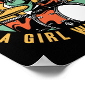 Onderschat nooit een meisje met drums Drummer Poster (Hoek)