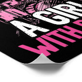 Onderschat nooit een meisje met drums Drummer Poster (Hoek)