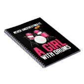 Onderschat nooit een meisje met drums notitieboek (Rechterzijde)