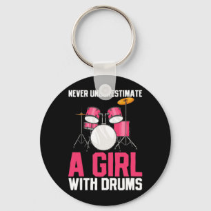 Onderschat nooit een meisje met drums sleutelhanger