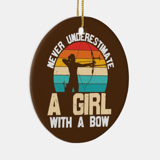 Onderschat nooit een meisje met een boogarchitectu keramisch ornament (Rechts)