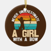 Onderschat nooit een meisje met een boogarchitectu keramisch ornament (Voorkant)