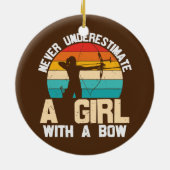 Onderschat nooit een meisje met een boogarchitectu keramisch ornament (Achterkant)