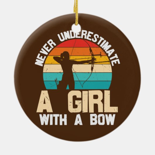 Onderschat nooit een meisje met een boogarchitectu keramisch ornament (Achterkant)