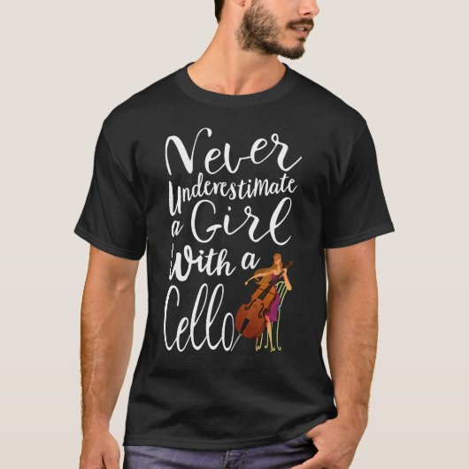 Onderschat nooit een meisje met een Cello Cool Gif T-shirt (Voorkant)