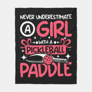 Onderschat nooit een meisje met een Pickleball pad Fleece Deken