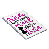 Onderschat nooit een meisje met een viool notitieboek (Rechterzijde)