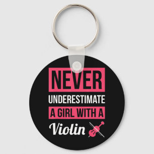 Onderschat nooit een meisje met een viool T Shirt Sleutelhanger