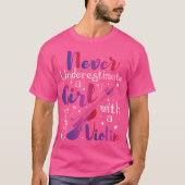 Onderschat nooit een meisje met een viool - Violin T-shirt (Voorkant)